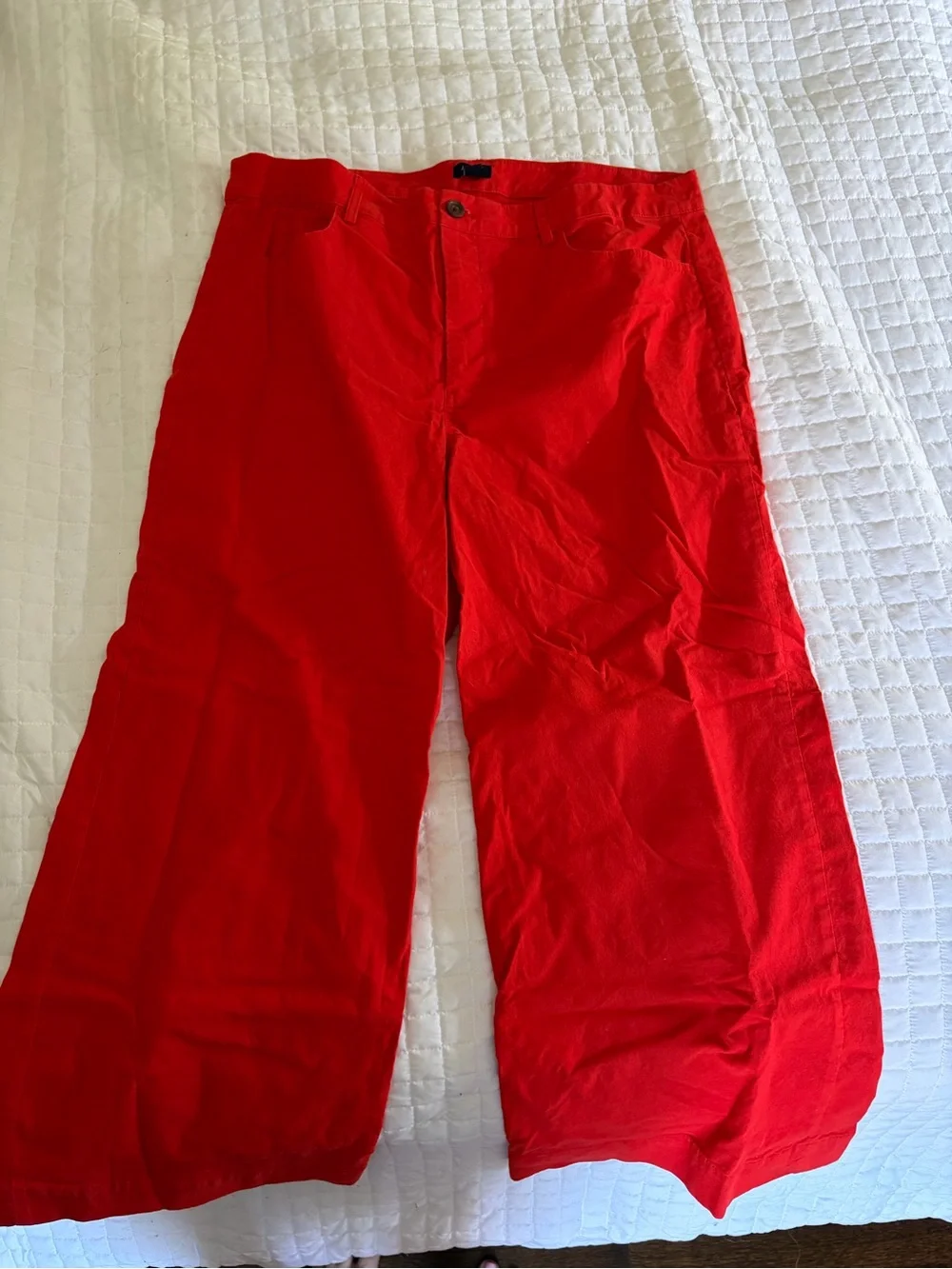 Bright Red Wide Leg Pants